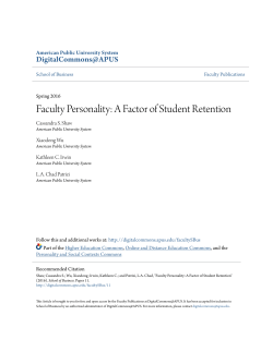 Faculty Personality: A Factor of Student Retention