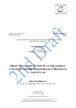 draft recovery action plan for ospreys in europe