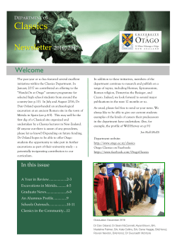 Classics - University of Otago