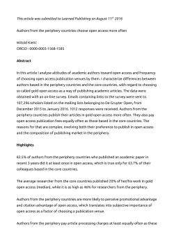 Authors from the periphery countries choose open access more often