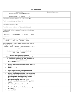 Romeo and Juliet Act Two Quotation Test