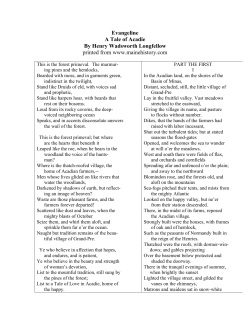 Evangeline A Tale of Acadie By Henry Wadsworth Longfellow