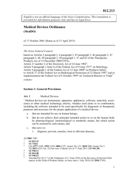 Medical Devices Ordinance 812.213