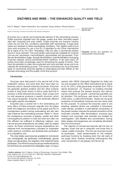 ENZYMES AND WINE &ndash; THE ENHANCED QUALITY AND YIELD