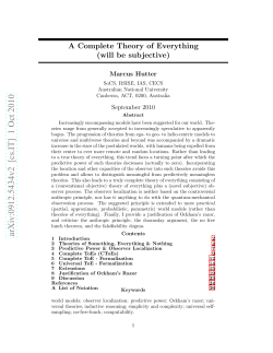 A Complete Theory of Everything (will be subjective)