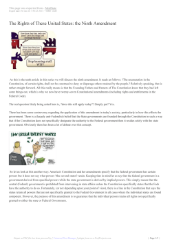 The Rights of These United States: the Ninth Amendment