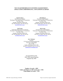 Ten-Year Performance of Dowel Bar Retrofit: Application