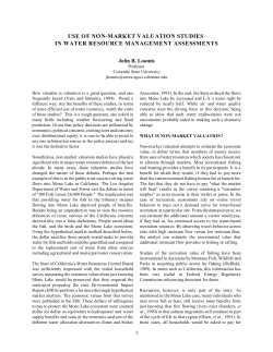 use of non-market valuation studies in water resource