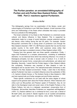 The Puritan paradox - New Zealand Electronic Text Collection