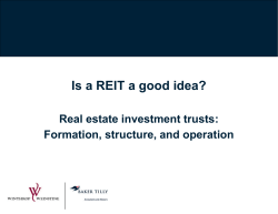 Is a REIT a good idea?