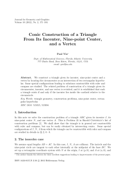 Conic Construction of a Triangle From Its Incenter, Nine