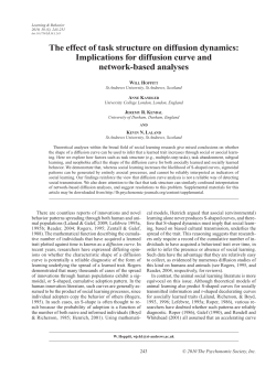 The effect of task structure on diffusion dynamics