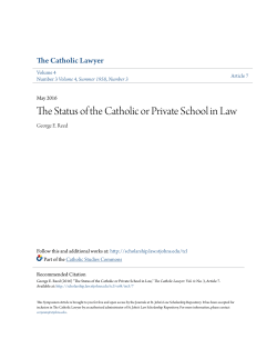 The Status of the Catholic or Private School in Law