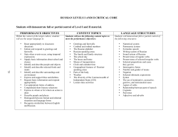 Russian I - IV Essential Curriculum - High School World