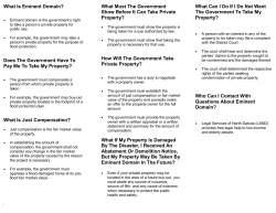 What Is Eminent Domain? - Legal Services of North Dakota