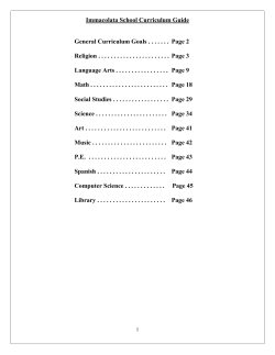 Curriculum - The Church of the Immacolata