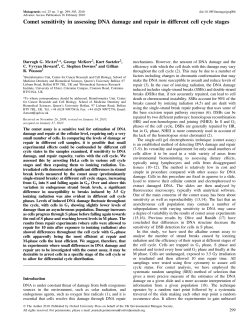Comet sensitivity in assessing DNA damage and