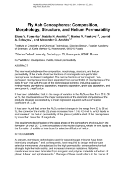 Fly Ash Cenospheres: Composition, Morphology, Structure, and
