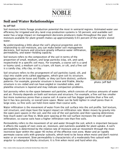 Soil and Water Relationships