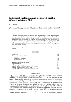 Industrial melanism and peppered moths (Biston