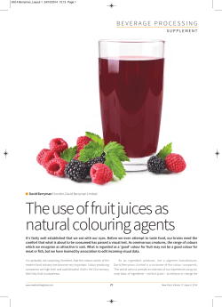 The use of fruit juices as natural colouring agents