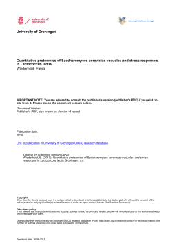 University of Groningen Quantitative proteomics of
