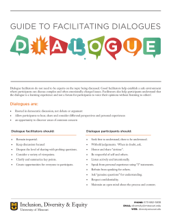 Guide to Facilitating Dialogues