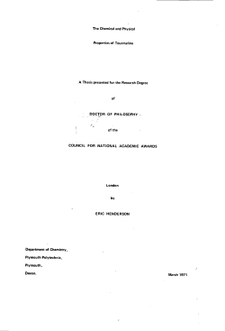 The Chemical and Physical Properties of Tourmaline A Thesis