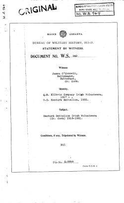 ROINN COSANTA. BUREAU OF MILITARY HISTORY, 1913