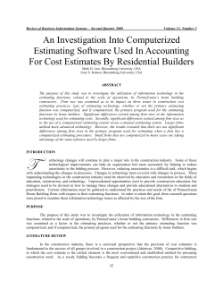 An Investigation Into Computerized Estimating Software Used In