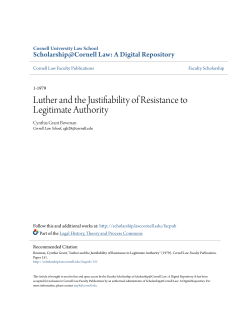 Luther and the Justifiability of Resistance to Legitimate Authority