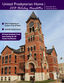 United Presbyterian Home 2013 Holiday Newsletter December 2013