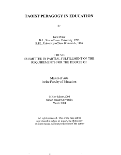 Taoist pedagogy in education