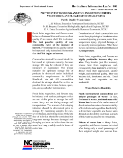Quality Maintenance - Postharvest Handling and Cooling of Fresh