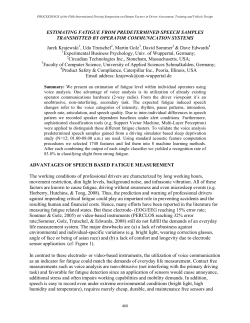 estimating fatigue from predetermined speech samples transmitted