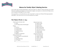 Menus for Family-Style Catering Service