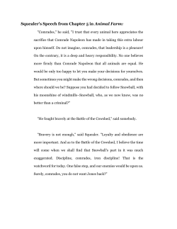 Squealer`s Speech from Chapter 5 in Animal Farm: