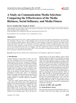 A Study on Communication Media Selection