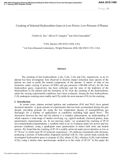 Cracking of Selected Hydrocarbon Gases in Low