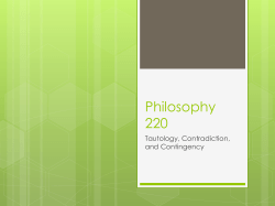 Tautology, Contradiction, Contingency
