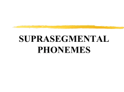 Suprasegmentals