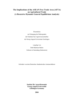 The Implications of the ASEAN Free Trade Area (AFTA)