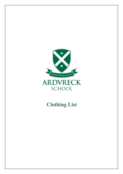 Clothing List - Ardvreck School