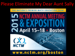 454 Sellars, Please ELIMINATE My Dear Aunt Sally powerpoint