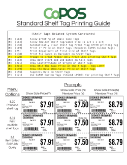 Standard Shelf Tag Printing Guide