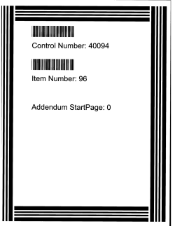 Control Number: 40094 Item Number: 96