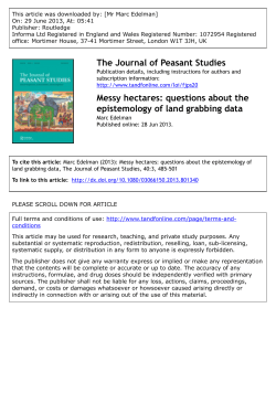 2013 "Messy Hectares: Questions about the Epistemology of Land