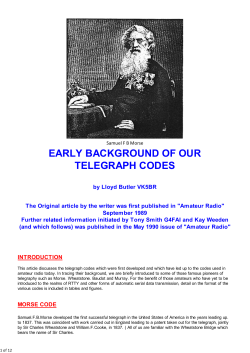 Early Background of our Telegraph Codes