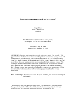 Do short sale transactions precede bad news