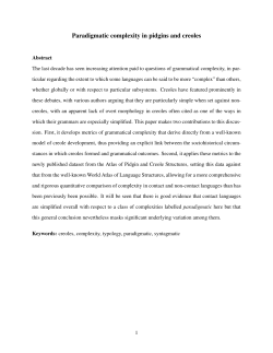 Paradigmatic complexity in pidgins and creoles